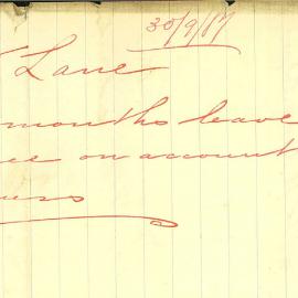 Letter: Thomas Lane, who has been employed by the Corporation for nineteen years as a carpenter, 