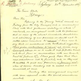 Letter: The General Manager of the Mutual Life Association of Australasia writes about the paving 