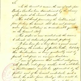 Memorandum: J.Trevor Jones, City Engineer, proposing that public baths be built in Woolloomooloo and the 