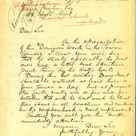 Letter: W.G. Lock, Manager, NSW Fresh Food & Ice Co., Harbour St., Sydney and Robt. Bedford, Vicar 