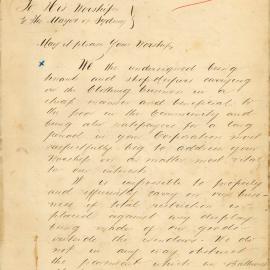 Petition: Abraham Mitchell and other shopkeepers carrying on clothing business complaining of the 