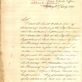 Memorandum: Town Clerk to the Mayor. Informs Mayor of fraud committed by a former employee of the City 