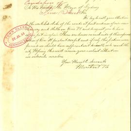 Letter: Marchant & Co complaining of the wretched state of the roads at the front and rear of their 