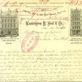 Letter - Objection to proposed closure of Pitt Street footpath to build Imperial Arcade, 1889