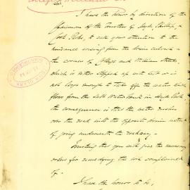 Letter: W. H. Catlett, Secretary to the Hyde Park Trust, calling attention to the nuisance arising 