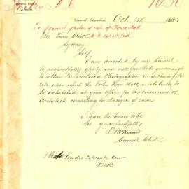 Letter: Forbes Municipal Council asks permission to exhibit the site photographs of their new Town 