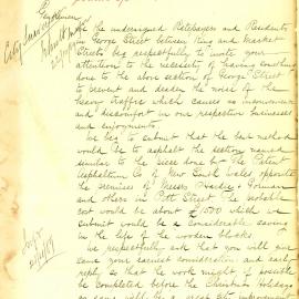 Petition - Traffic noise in George Street between King and Market Streets Sydney, 1889