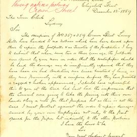 Letter: W. J. Usher, 56 Wentworth Court, Elizabeth Street. Advises as trustee of Nos 357 & 359 