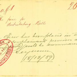 Letter: W. Kraft, 508 George Street Sydney. Asks why he is been solely selected for distributing 