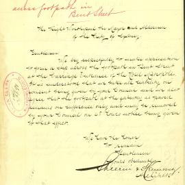 Letter - Request to form a step at carriage entrance Hotel Metropole, 1890