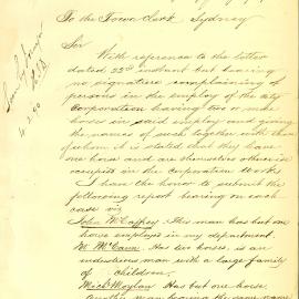 Memorandum: R Seymour, Inspector of Nuisances - Investigation of over payment for horses