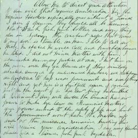  Letter - Complaint from M Fox about harassment by hawkers, Chippendale, 1890