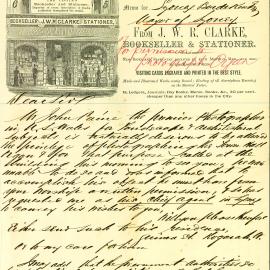 Letter - request for Mr John Paine to photograph organ, Sydney Town Hall, 1890