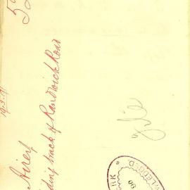 Letter: Major Airey advising that the left hand track of the Randwick Road from Captain Cook Hotel 