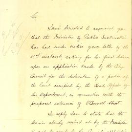 Letter: J. Gibson, Department of Public Instruction, advises that the decision of the Minister of Public 