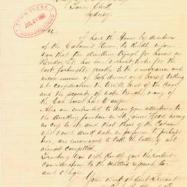 Letter - Complaint about the lack of drinking water at the horse trough in Bridge Street, 1892