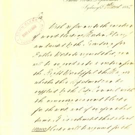 Letter - Public Works Department requests Council supply wood blocks for paving Martin Place, 1892