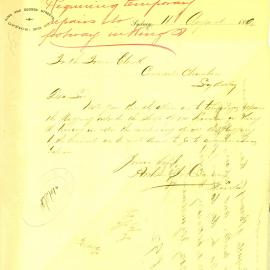 Letter: Arthur J Davies, Sec'y, The Sydney Arcade Co, King & George Sts to TC. Will you kindly 