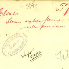 Letter - Complaint about unslightly gully and fence in Victoria Street North, 1892
