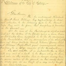 Petition - Residents requesting remedy for unsatisfactory state of Schlinkers Lane Ultimo, 1891