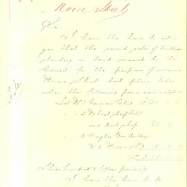 Letter - City Architect, sale of buildings in Moore Street Sydney for the purpose of widening, 1891