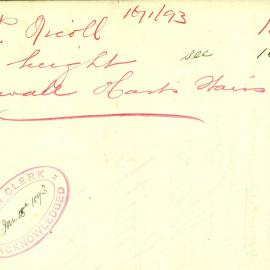 Letter: G R Nicoll, Chandos St North Shore. Protesting against plans to heighten the wall of Hart's 
