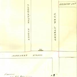 Memorandum - The City Surveyor provides plans of streets to be closed around Wynyard Square, 1893