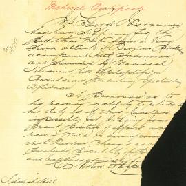 Memorandum: Medical Certificate, for Mr George Merriman. Suffering for the past 3 weeks from a very 