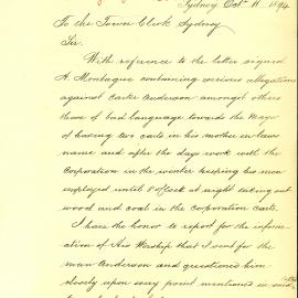 Memorandum: Richard Seymour, Inspector of Nuisances. Regarding the letter by A Montague, he has 