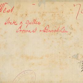 Letter - Complaint about noxious smell from gullies, corner Crown Street and Berwick Lane, 1897 