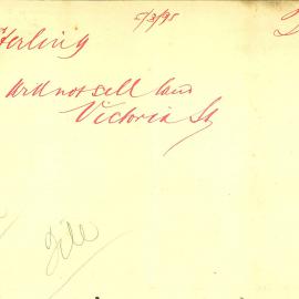 Letter - R Stirling declines to sell her land in Victoria Street Darlinghurst, 1895