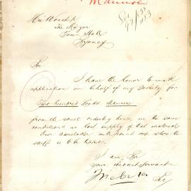 Letter - Request for loads of manure for Agricultural Society, 1897