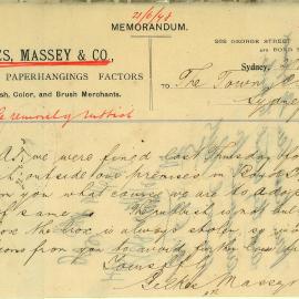 Letter: Gilkes, Massey & Co 262 George St, requesting advice on rubbish removal following a fine 