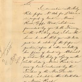 Letter: William Houston, Under Secretary, Department of Lands, Sydney. Asked whether an amount 