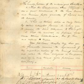 Petition - Request that Camperdown Horse Saleyards not be transferred, 1898