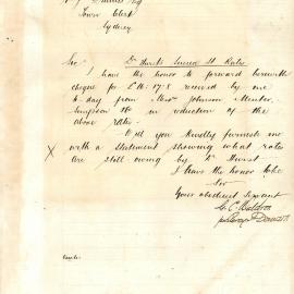 Memorandum: G.C. Waldron, City Solicitor, forwards a cheque for £16/17/8 in reduction for rates owed by 