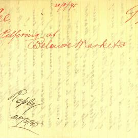 Letter - Request from Philip Lee for help in stopping thieves at Belmore Markets, Haymarket, 1895
