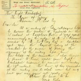 Letter: P R Larkin, Wine and Spirit Merchant, Prince of Wales Hotel, 778-784 George St, Haymarket 