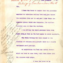 Memorandum: The City Building Surveyor R H Brodrick reports that inspections have found there are many 