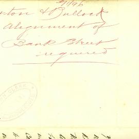 Letter: Loxton & Bull, 128 Pitt Street, requesting that the boundary for block 96 of the Estate of 