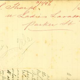 Letter - Complaint about ladies lavatories at the Belmore Markets, 1896