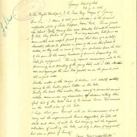 Letter - Complaint about the state of Lake Kippax in Moore Park. 1896 