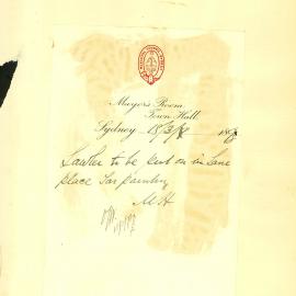 Memorandum: The Mayor instructs that Lawler be employed as a painter.