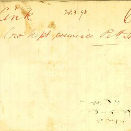 Letter: C. Link, 372 Pitt Street, complaining of a cow being kept on premises 370 Pitt Street and 