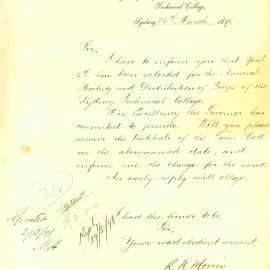 Letter: R. N. Morris, Superintendent Department of Public Instruction, requesting the use of the 
