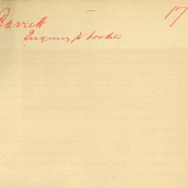 Letter: Samuel Barrett, Phillips Academy, Andover, Masachusetts to TC. Seeking whereabouts of John 