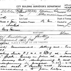 Building Inspectors Card: 486/492 Gardeners Rd, Alexandria. New building- factory, approved 