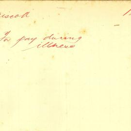 Letter: Mrs Driscoll, 54 Jones Street Ultimo, requesting half pay for her husband Edward Driscoll 