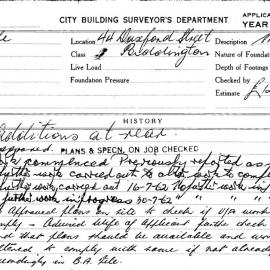 Building Inspectors Card: 44 Duxford Street, Paddington. Application to do additions at rear. 1 