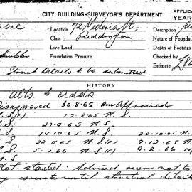 Building Inspectors Card: 72 Victoria Street, Paddington. Alterations and additions. 3 cards.